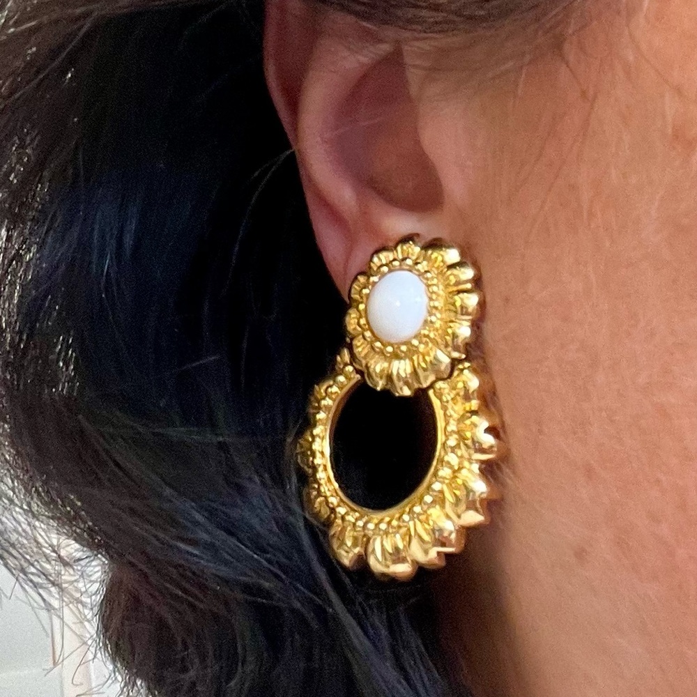 Vintage Trifari Door Knocker Earrings
